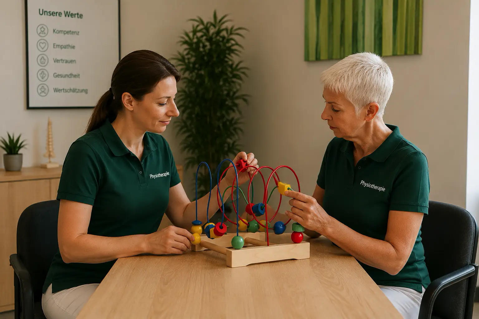 Ergotherapeutische Behandlung am Tisch
